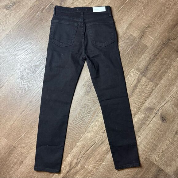 Re/Done | High Rise‎ Crop Button Fly Black Jeans - Picture 8 of 13